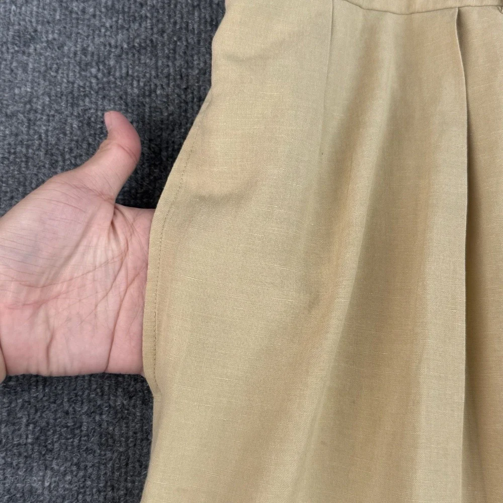 Polo Ralph Lauren Silk Linen Pants Mens 42x28 Beige Sand Pleated Travel Vacation